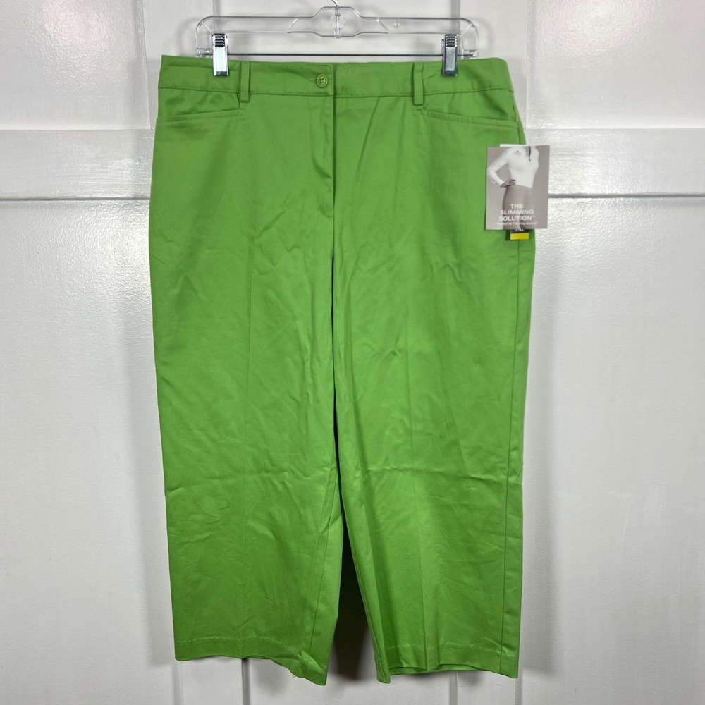 Briggs New York Petite 14P Green The Slimming Solution Capri Pants Tummy Control